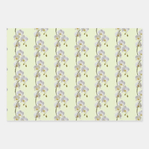 Pastel Orchid Wrapping Paper Flat Sheet Set of 3