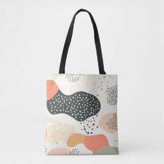 Pastel Organic Shapes Tote Bag with Colorful
