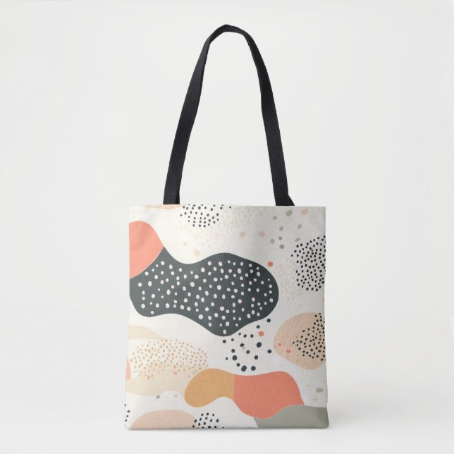 Pastel Organic Shapes Tote Bag with Colorful (Front)