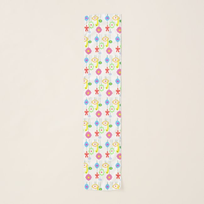 Pastel Ornaments Abstract Pattern Chiffon Scarf