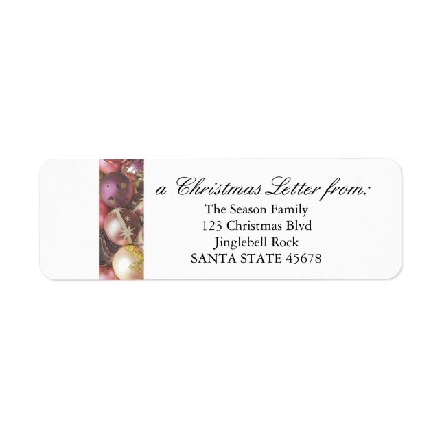 Pastel Ornaments Christmas Label (Front)