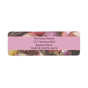 Pastel Ornaments Christmas Label