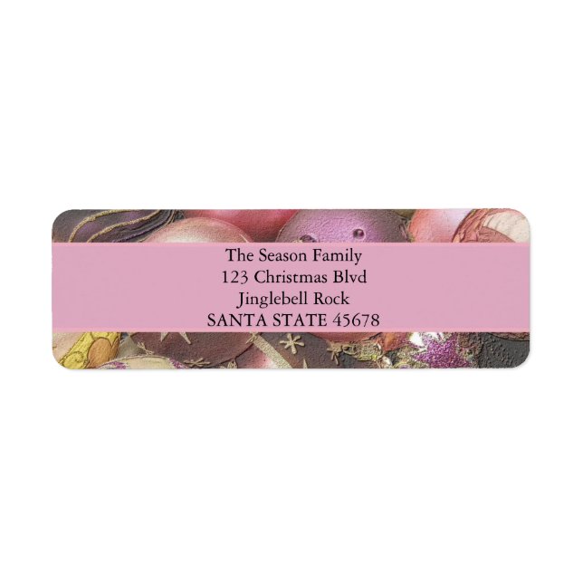 Pastel Ornaments Christmas Label (Front)