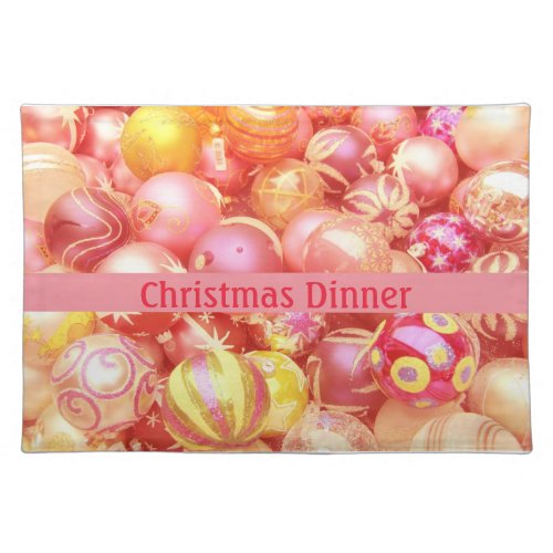 Pastel ornaments Christmas placemat