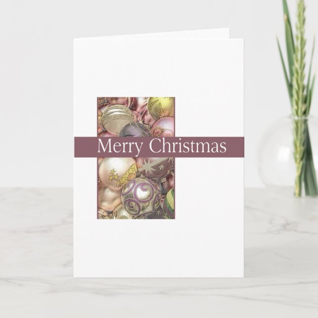 Pastel ornaments holiday card (Front)