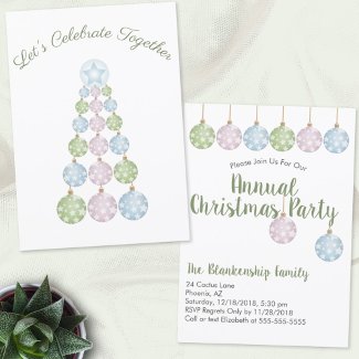 Pastel Ornaments Modern Christmas Tree Custom