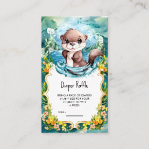 Pastel Otter Baby Shower Enclosure Card