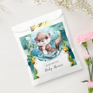 Pastel Otter Baby Shower Favor Bag