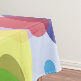 Pastel ovals, colorful geometric circles pattern 2 tablecloth