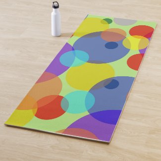 Pastel ovals, colorful geometric circles pattern yoga mat