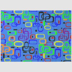 Pastel ovals, colorful geometric shapes pattern 2 tissue paper