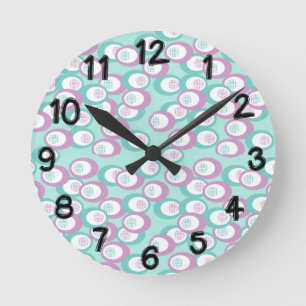Pastel Ovals Round Clock