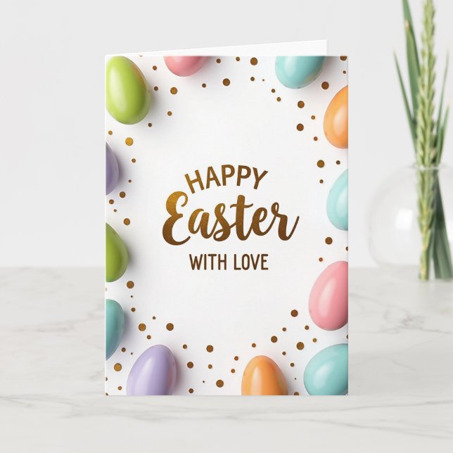 Pastel Ovoids Happy Easter Card (Front)