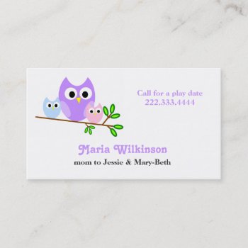Pastel Owls Mommy Card by Hannahscloset at Zazzle