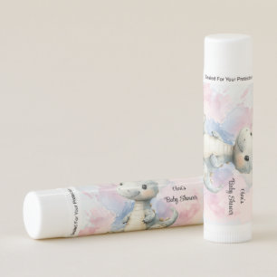 Pastel Paint Splash Adorable Dinosaur Baby Shower Lip Balm