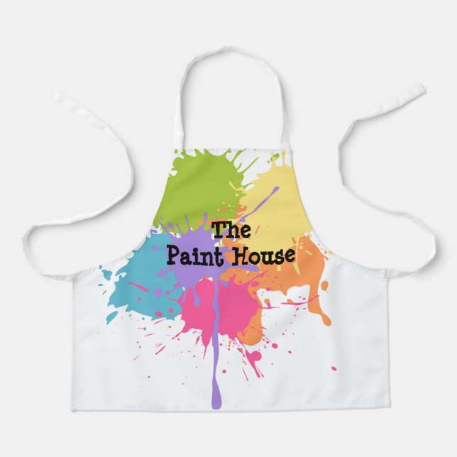 Pastel Paint Splats Personalized Apron (Front)