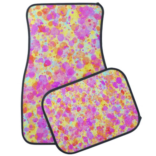 Pastel Paint Splatter Look Car Floor Mat