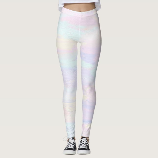 Pastel Paint Strokes Leggings (Front)