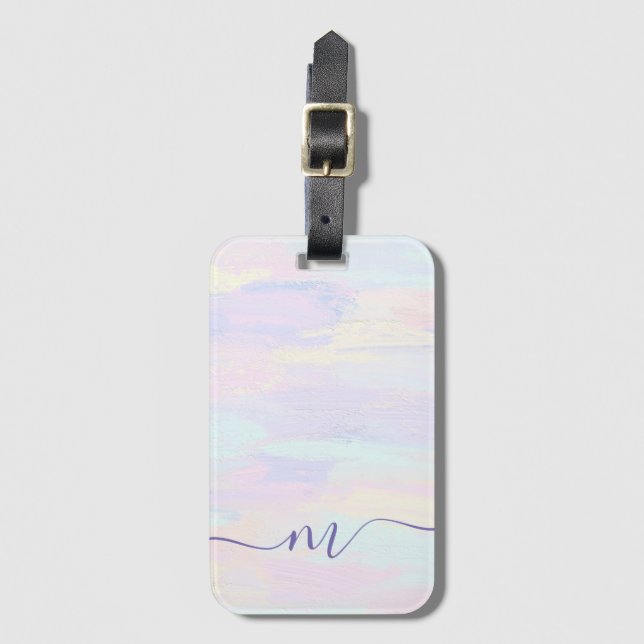 Pastel Paint Strokes Luggage Tag (Front Vertical)