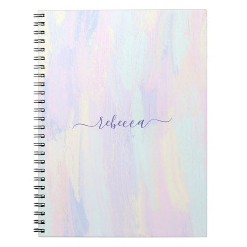Pastel Paint Strokes Spiral Photo Notebook