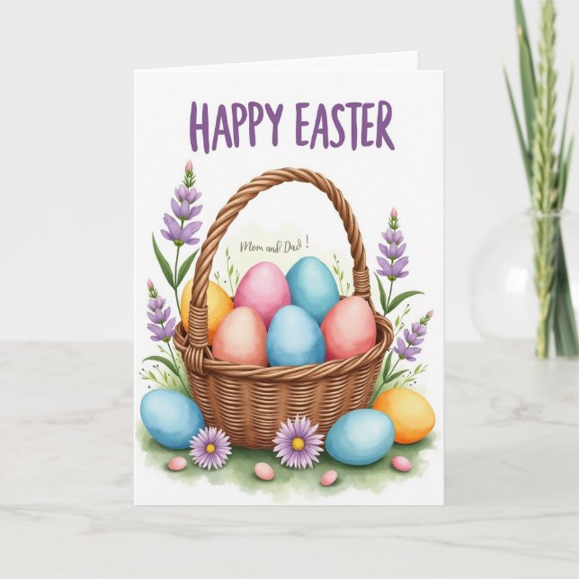 Pastel Painted Ovals Spring Card (Front)