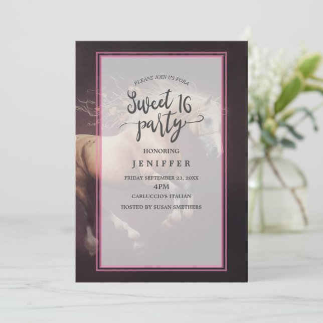 Pastel Painting Of A Running Horse                 Invitation (Standing Front)