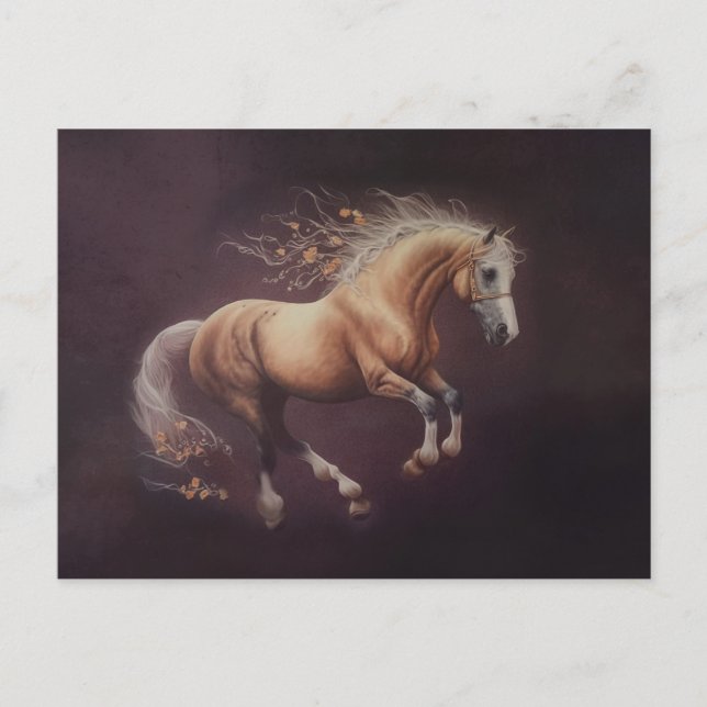 Pastel Painting Of A Running Horse                 Postcard (Front)