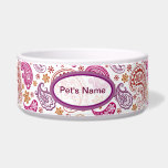 Pastel Paisley #2 Bowl<br><div class="desc">Pastel Paisley design for your precious pet, with space for their name.</div>