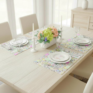 Pastel paisley cloth placemat