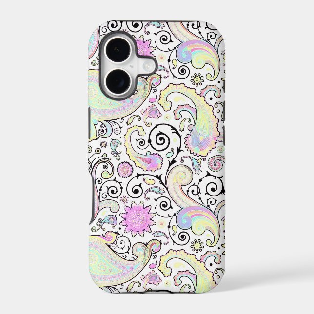 Pastel paisley iphone case (Back)