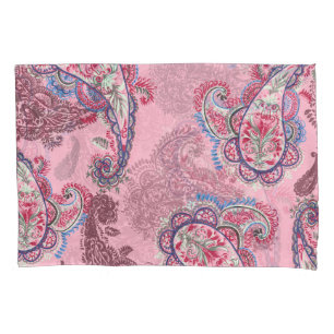Pastel paisley, traditional ethnic seamless patter pillow case