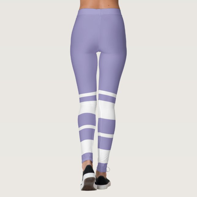 Pastel Pale Lavender Purple Abstract Art  Leggings (Back)