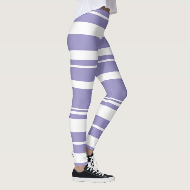 Pastel Pale Lavender Purple Abstract Art Leggings (Right)