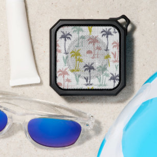 Pastel Palm Tree by the Beach Pattern Bluetooth Speaker