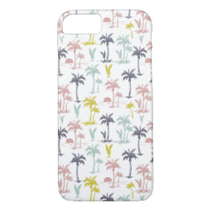 Pastel Palm Tree by the Beach Pattern iPhone 8/7 Case