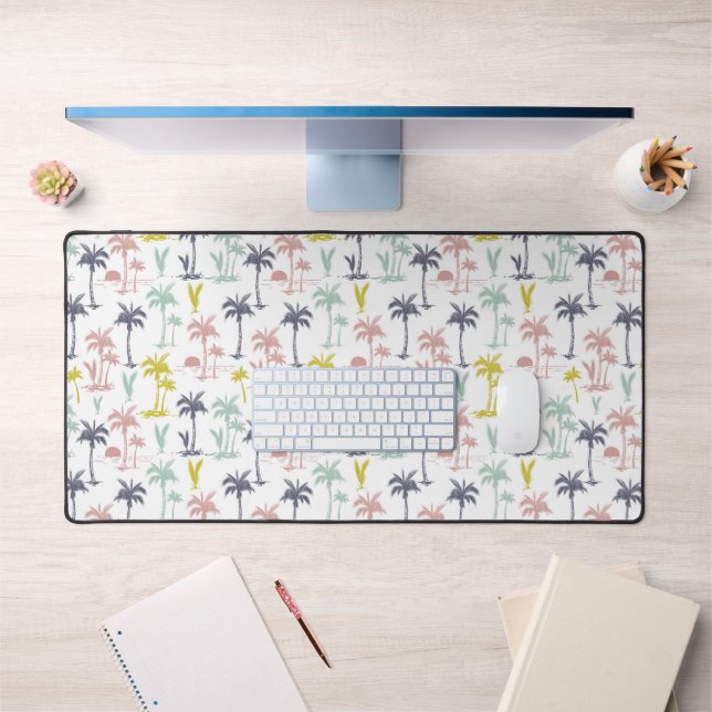 Pastel Palm Tree by the Beach Pattern Desk Mat (Office 1)