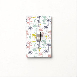 Pastel Palm Tree by the Beach Pattern Light Switch Cover