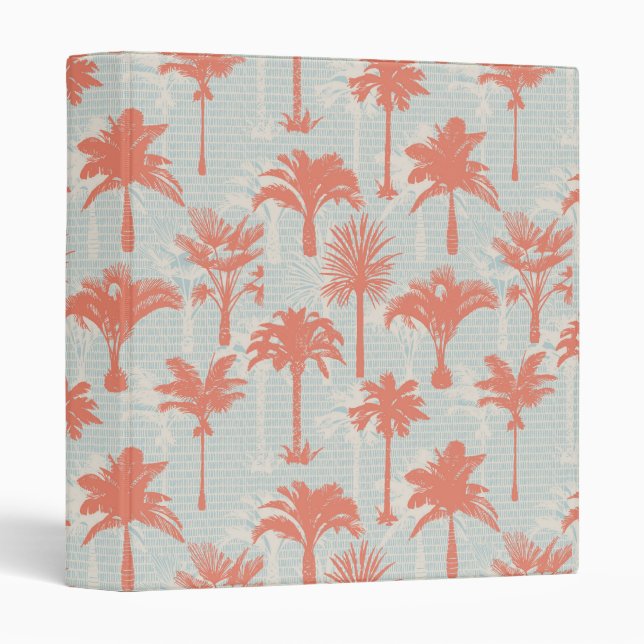 Pastel Palm Tree Pattern 3 Ring Binder (Front/Spine)