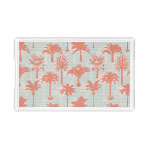 Pastel Palm Tree Pattern Acrylic Tray