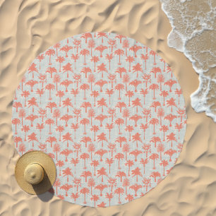 Pastel Palm Tree Pattern Beach Towel