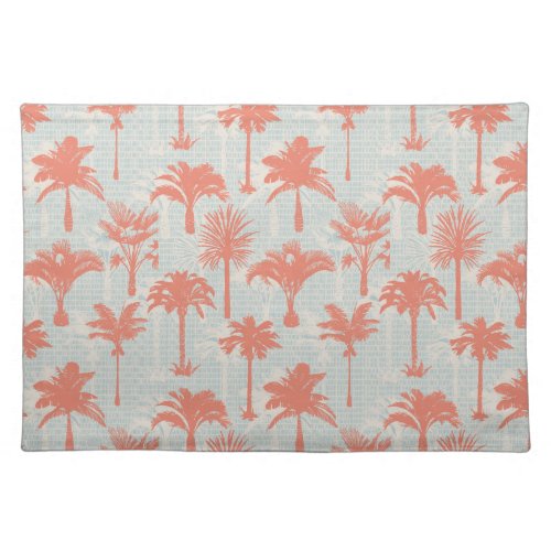 Pastel Palm Tree Pattern Cloth Placemat