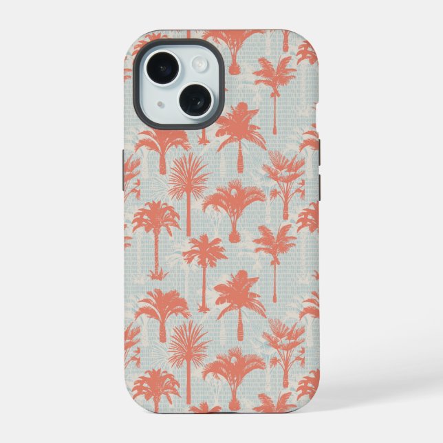 Pastel Palm Tree Pattern Iphone Case (Back)