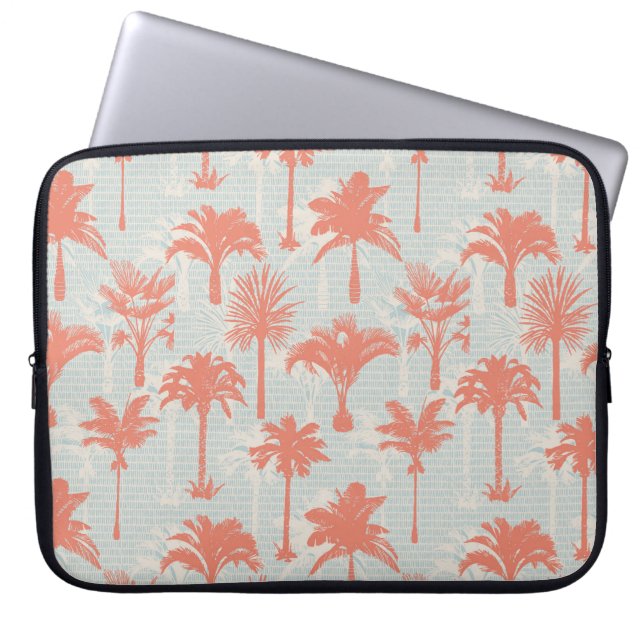 Pastel Palm Tree Pattern Laptop Sleeve (Front)