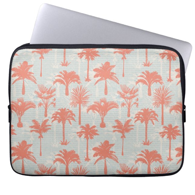 Pastel Palm Tree Pattern Laptop Sleeve (Front)