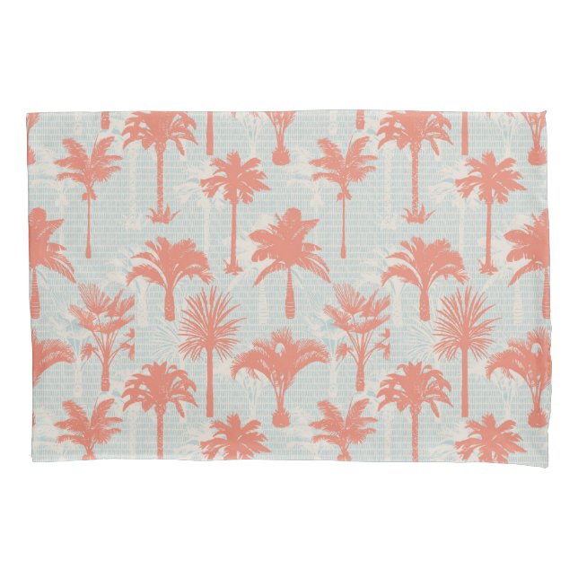 Pastel Palm Tree Pattern Pillow Case (Front-Left)