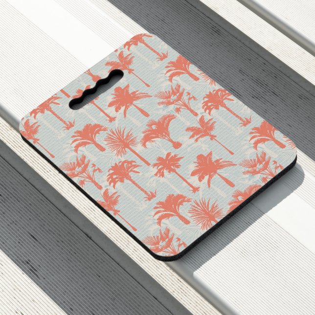 Pastel Palm Tree Pattern Seat Cushion (In Situ)