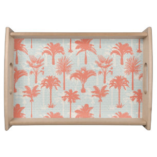 Pastel Palm Tree Pattern Serving Tray