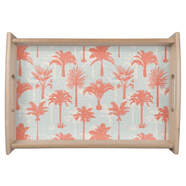Pastel Palm Tree Pattern Serving Tray (Front)
