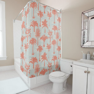 Pastel Palm Tree Pattern Shower Curtain