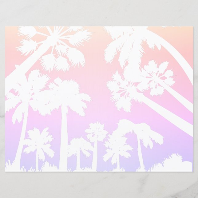 Pastel palm trees writing paper (Front)
